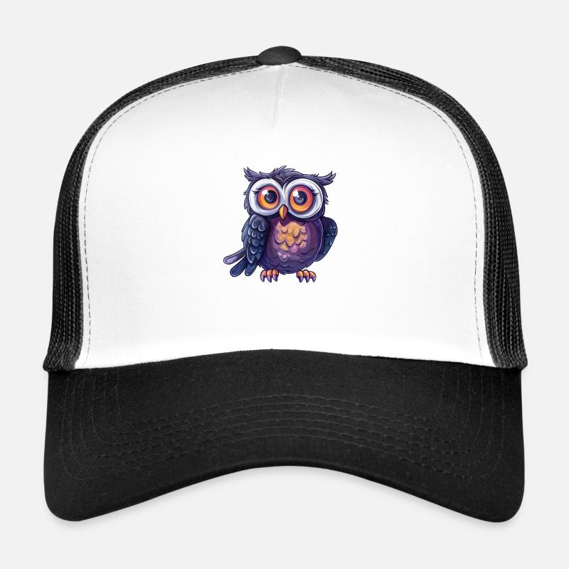 Hibou espiègle avec de grands yeux Casquette trucker 