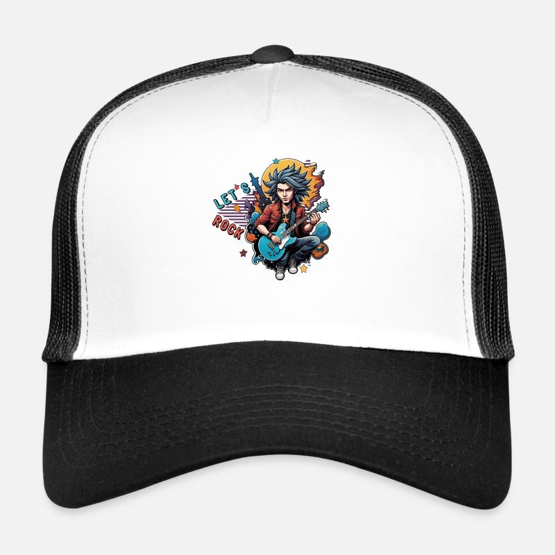 Let's Rock - Trucker Cap - Weiß/Schwarz