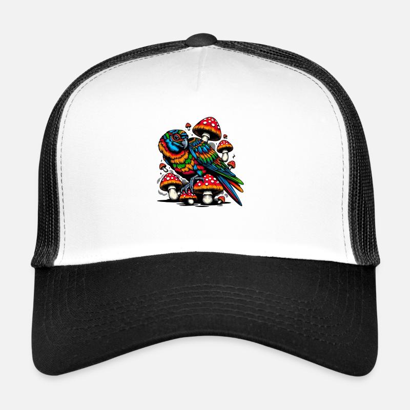 Psychedelic Parrot Paradise Trucker Cap