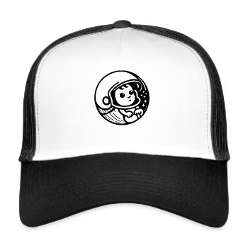 Bébé Casqué - Sécurité Enfant Futé - Casquette trucker  - blanc/noir - Devant