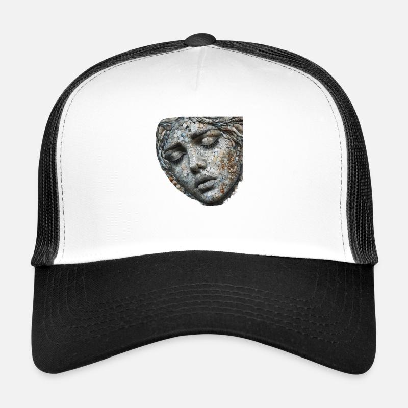 Frau aus Mosaik - Trucker Cap - Weiß/Schwarz