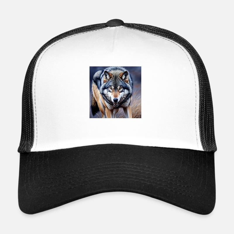 Wolf - Trucker Cap - white/black