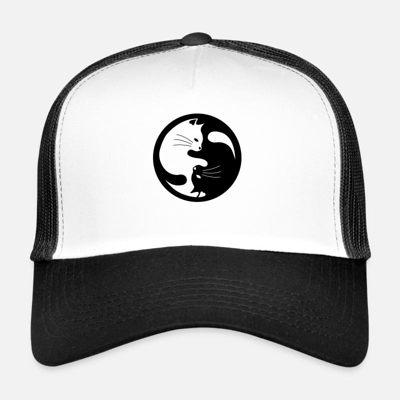 ying yang cats - Trucker Cap - Weiß/Schwarz