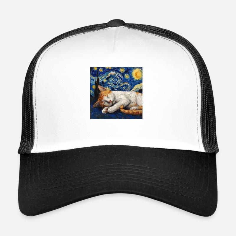 Chat Van Gogh Nuit étoilée Casquette trucker 