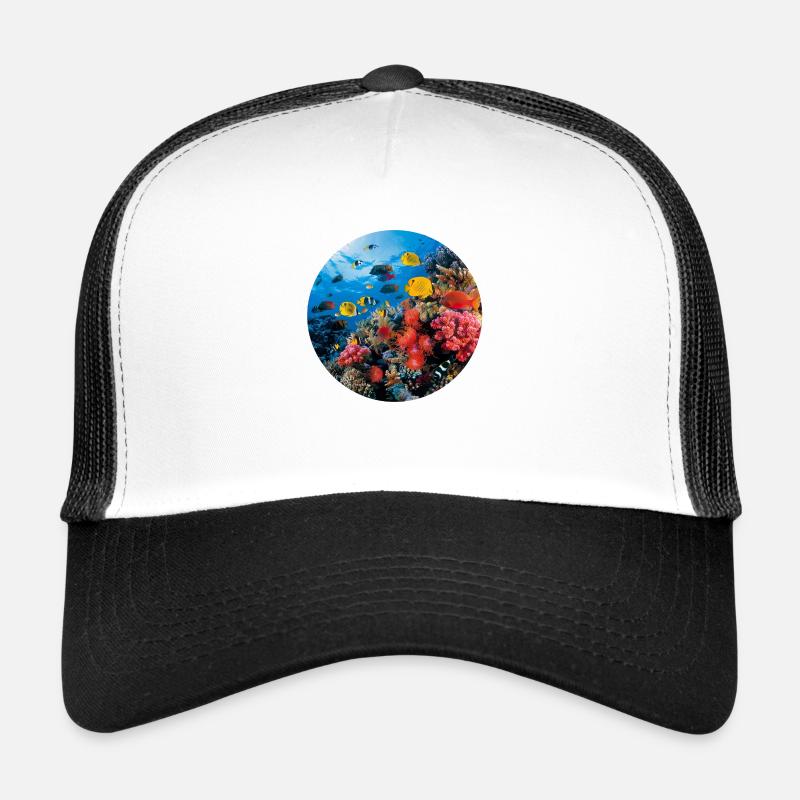 A dive through a coral reef Trucker Cap