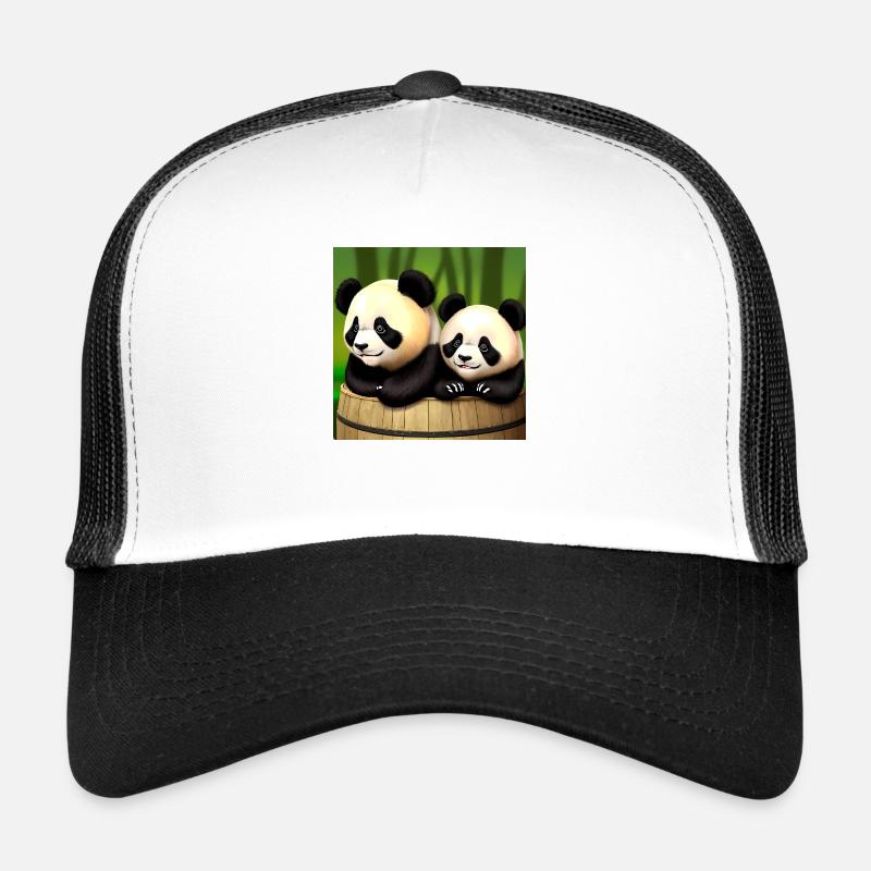 De mignons pandas à l’aventure ! 🍃 Casquette trucker 