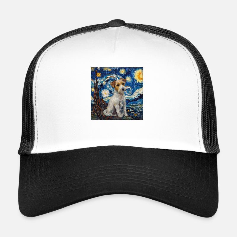 Jack Russel Terrier Van Gogh - Trucker Cap - Weiß/Schwarz