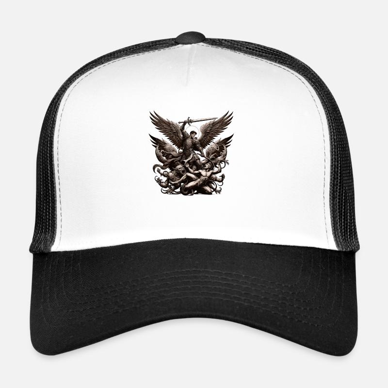 Archange Saint Religion Dieu Ange Foi Michael - Casquette trucker - blanc/noir