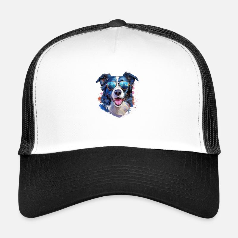 Border Collie mit Sonnenbrille Trucker Cap