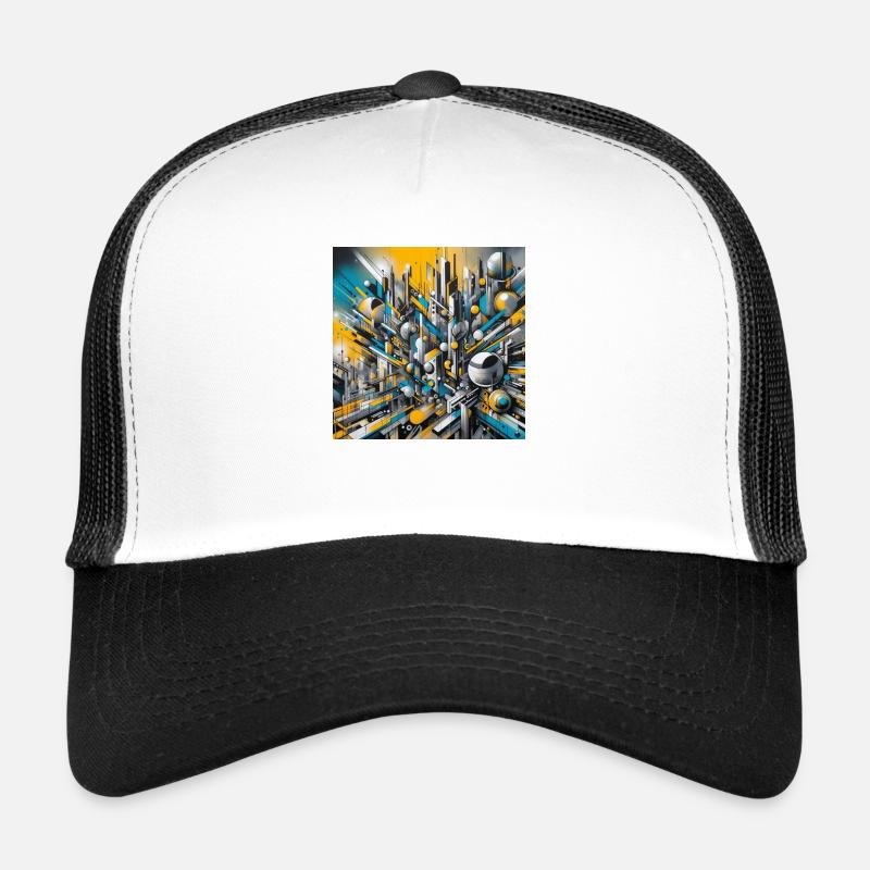Gelb abstrakt - Trucker Cap - Weiß/Schwarz