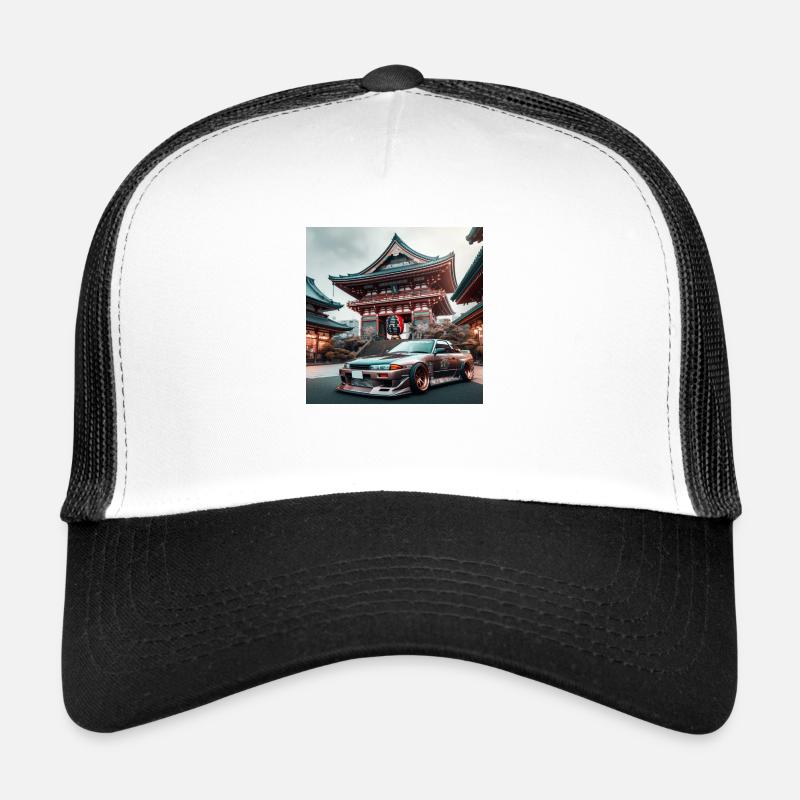 JDM Temple - Trucker Cap - white/black