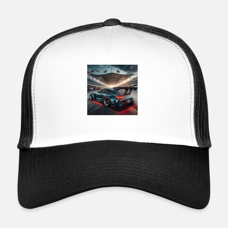 Voiture - Casquette trucker  - blanc/noir