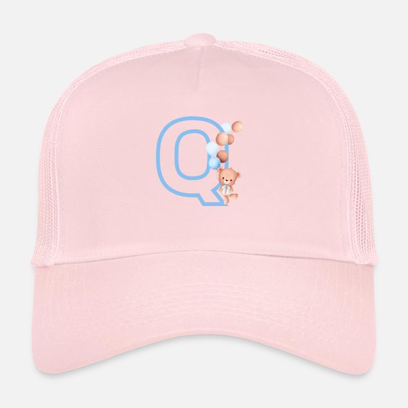 Blauer Buchstabe Q Bär Trucker Cap