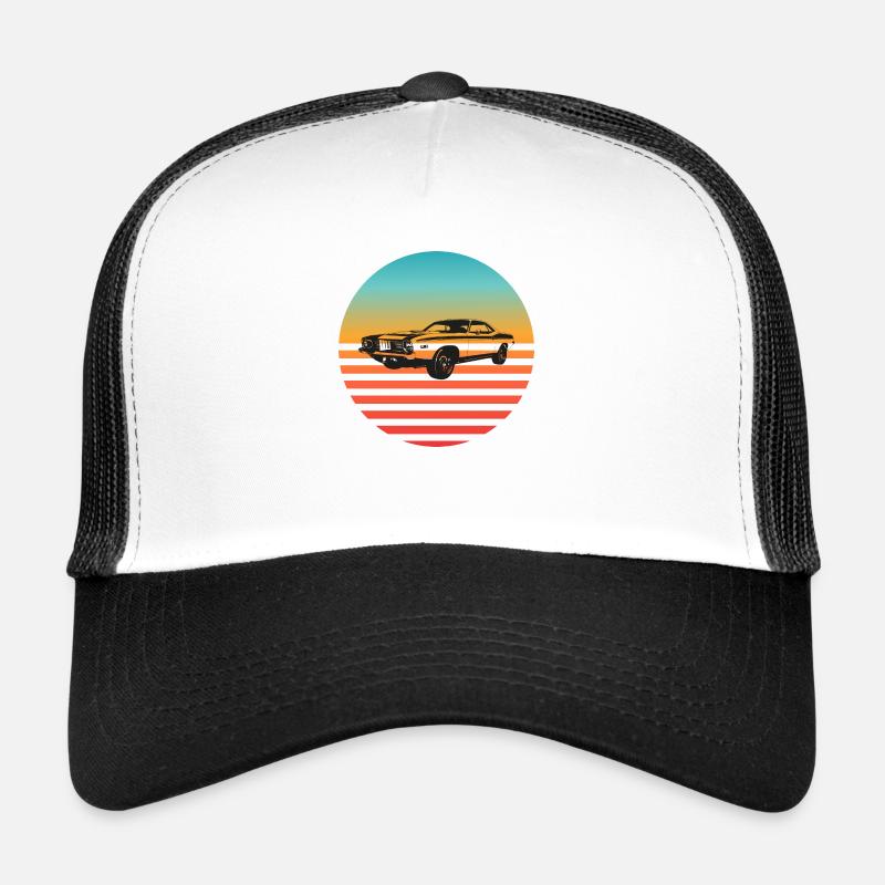 Retro Muscle Car Sunset Vibes Trucker Cap