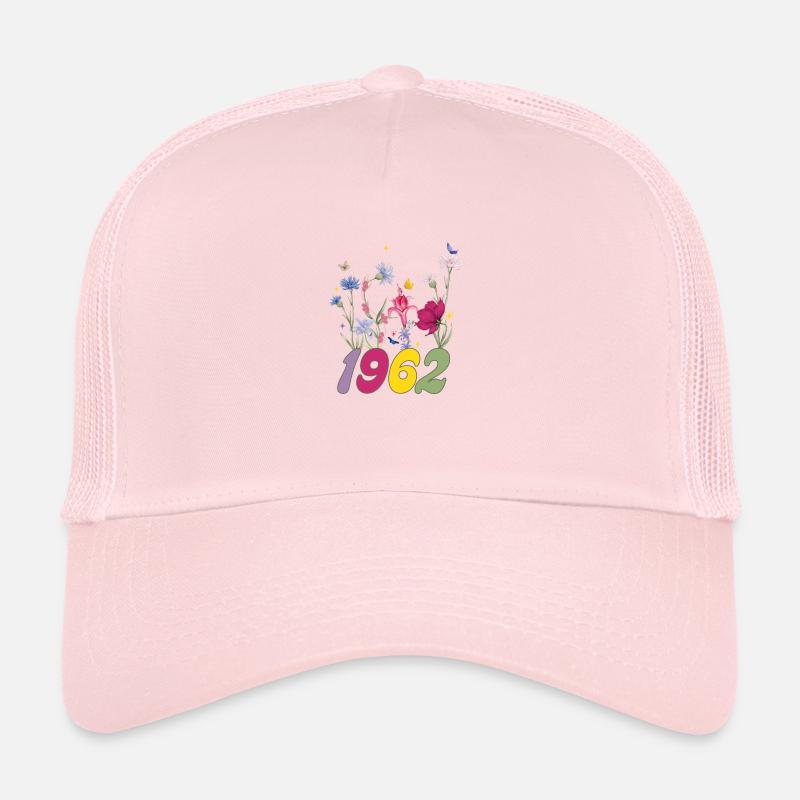 Année de naissance 1962 fleurs sauvages Casquette trucker 