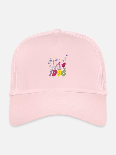 Year of birth 1996 wildflowers - Trucker Cap - pale pink - Front