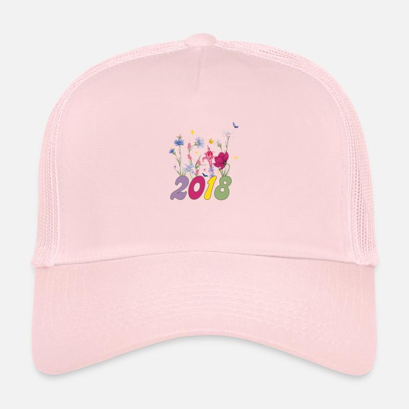 Année de naissance 2018 fleurs sauvages Casquette trucker 