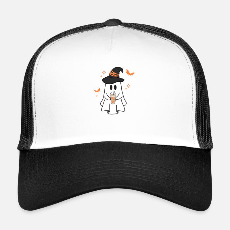 Pumpkin Latte Ghost - Trucker Cap - Weiß/Schwarz