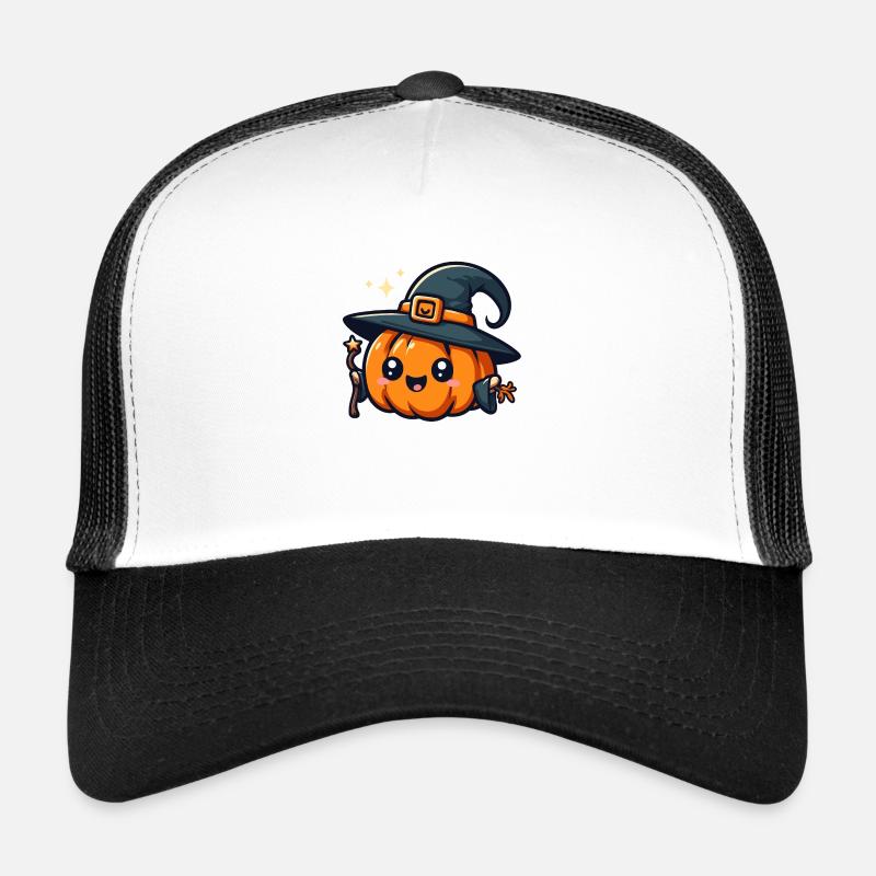 Citrouille d'halloween magicienne Casquette trucker 