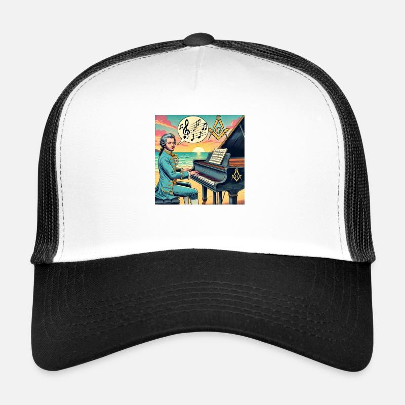 Mozart was a Freemason - Trucker Cap - white/black