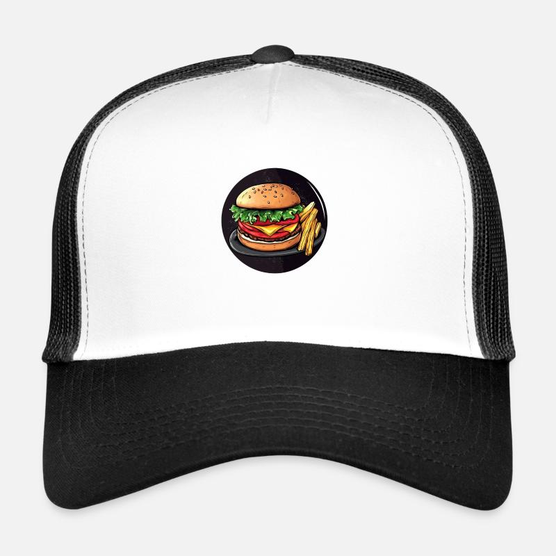 Klassischer Burger mit Pommes – Einfach lecker! Trucker Cap
