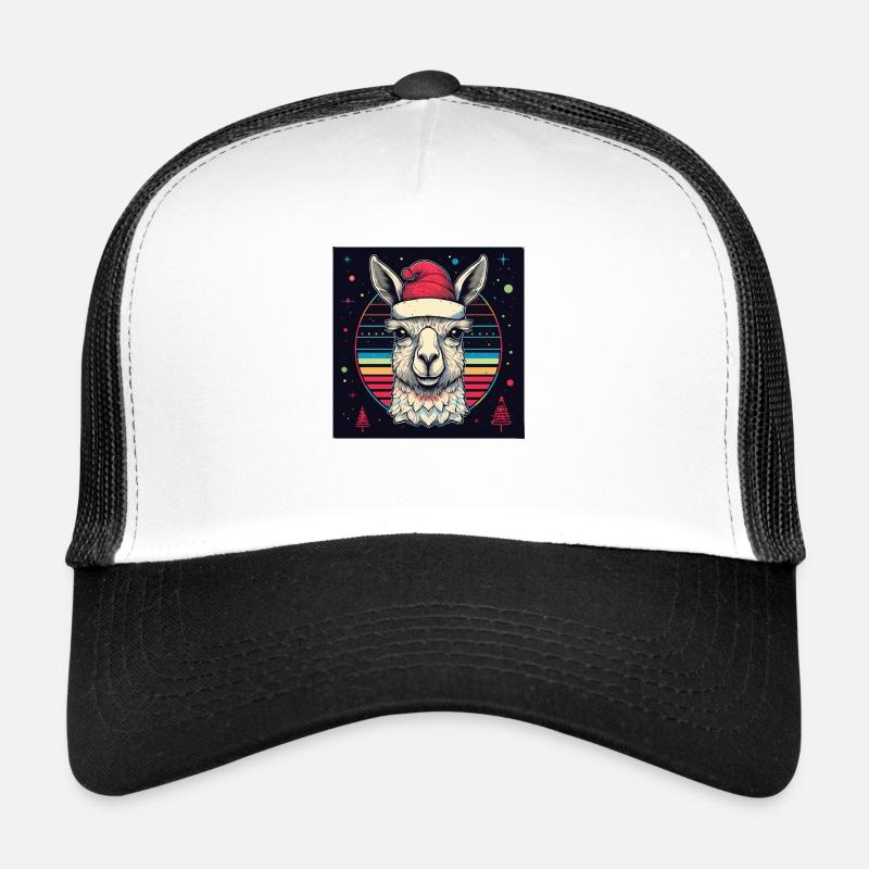 Alpaka X-Mas - Trucker Cap - Weiß/Schwarz