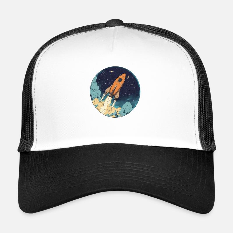 Rocket into the unknown: Departure to new worlds! - Trucker Cap - white/black
