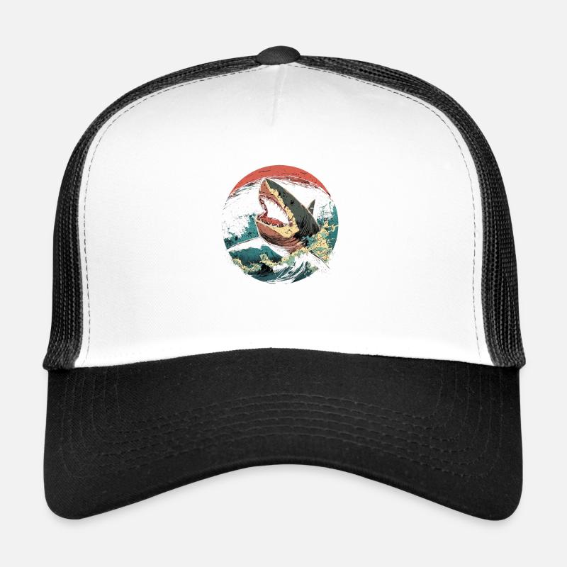 Angriff der Tiefe: Die Macht des Hais! - Trucker Cap - Weiß/Schwarz