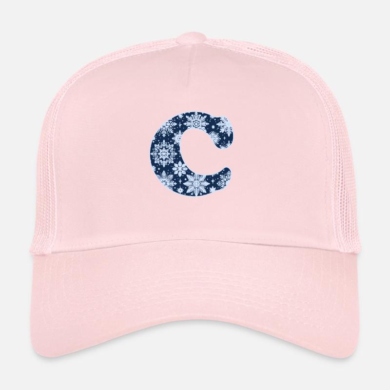 Lettre C Flocons de neige Casquette trucker 
