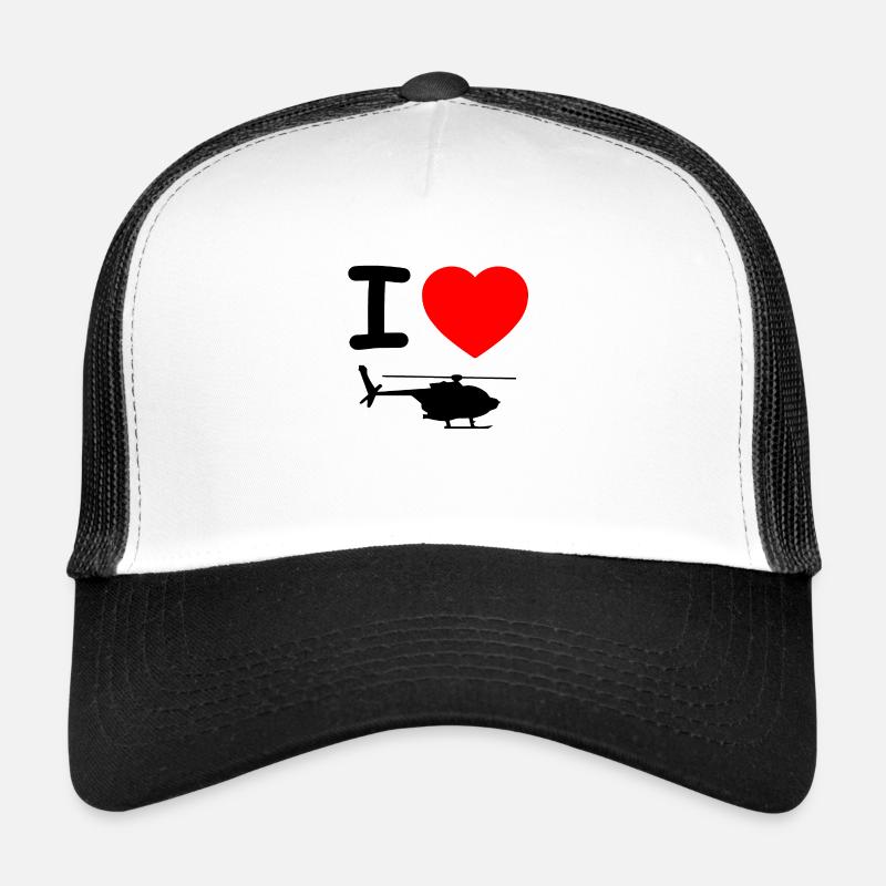 Hubschrauber - Trucker Cap - Weiß/Schwarz