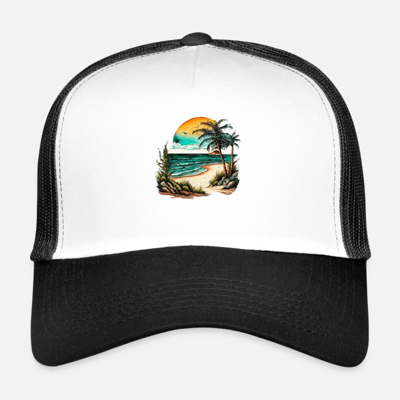 Beach for the surfer - Trucker Cap - white/black
