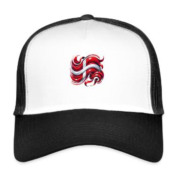 Danish Flag - Dannebrog Design - Trucker Cap - white/black - Front