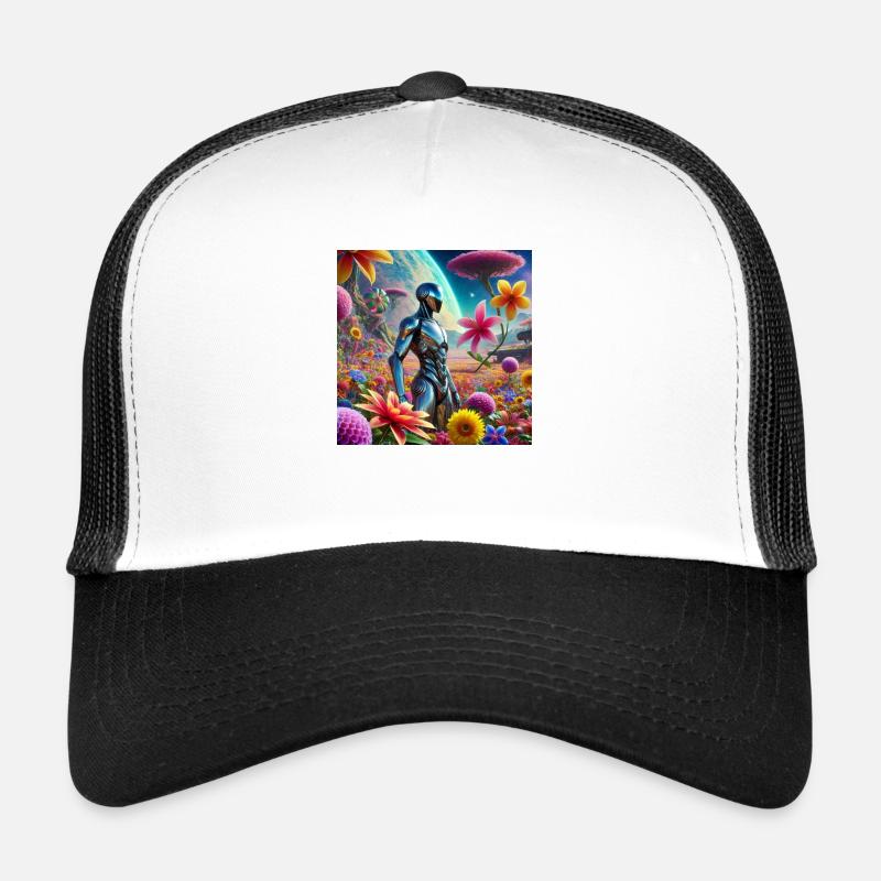 Hippieroboter - Trucker Cap - Weiß/Schwarz