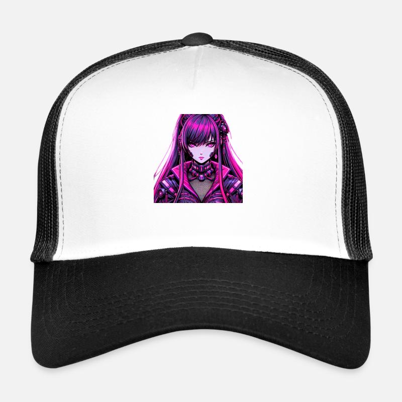 Neon Cyberpunk Rebel - Trucker Cap - Weiß/Schwarz