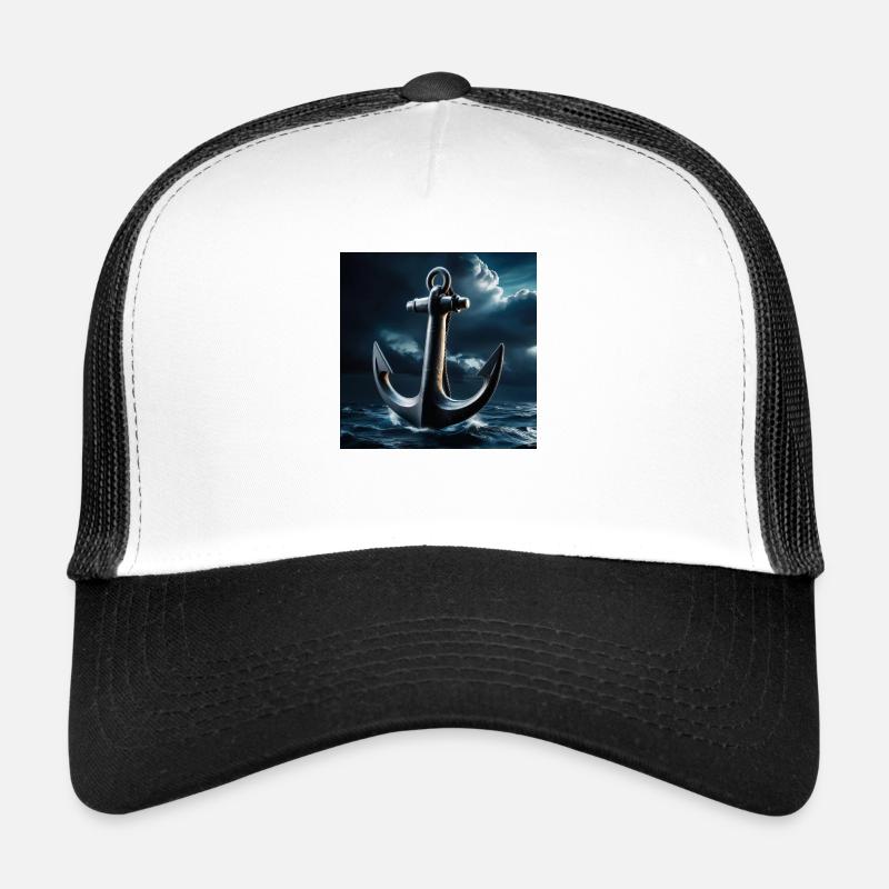 Ancre - Casquette trucker  - blanc/noir