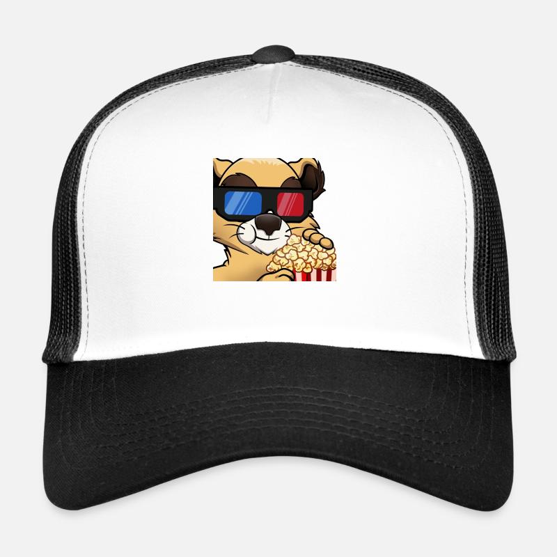 Der kleine Macups beim Videoabend mit 3D Brille - Trucker Cap - Weiß/Schwarz