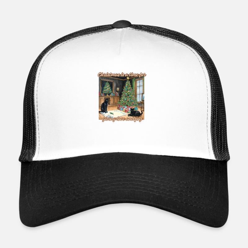 Weihnachtskatzen - Trucker Cap - Weiß/Schwarz