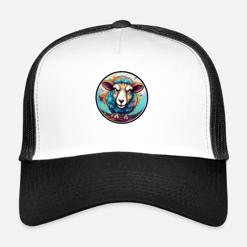 Angry Sheep Graffiti - Trucker Cap - white/black