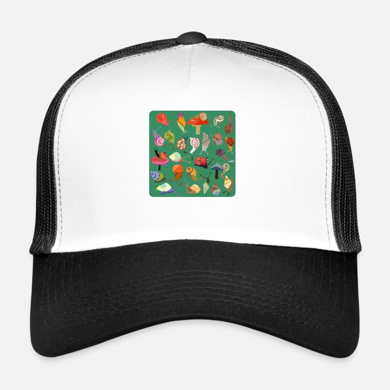 Schnecken-Strauß - Trucker Cap - Weiß/Schwarz