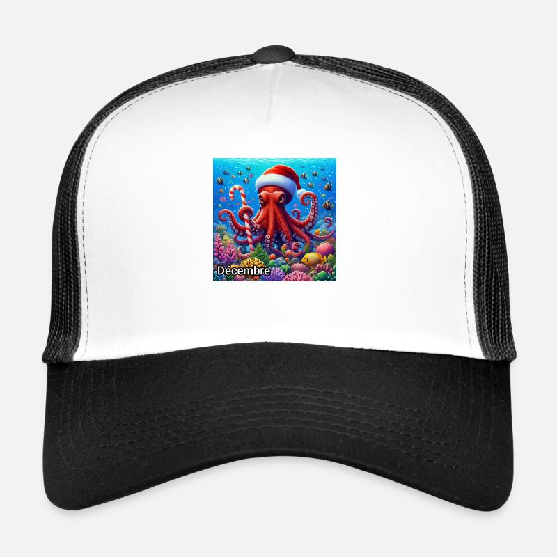 DECEMBRE - Casquette trucker  - blanc/noir
