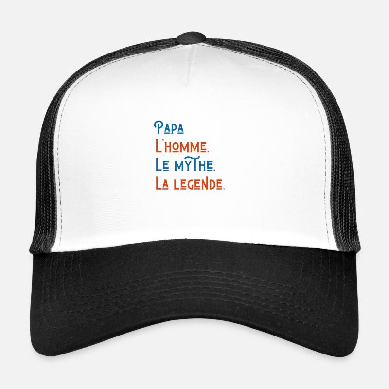 Papa der Mann der Mythos die Legende - Geschenkidee Papa - Trucker Cap - Weiß/Schwarz