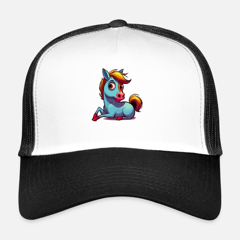 Cheval de dessin animé coloré Casquette trucker 