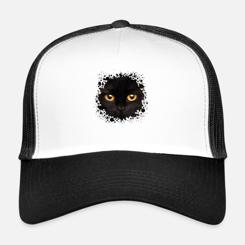Katze - Trucker Cap - Weiß/Schwarz