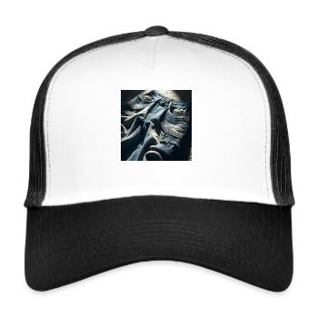 Baggy Jeans - Trucker Cap - white/black - Front