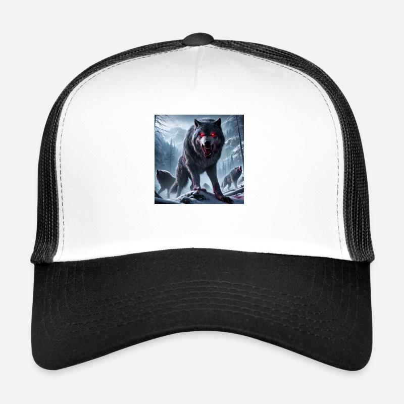 URSPRÜNGLICHER WÖLF - Trucker Cap - Weiß/Schwarz