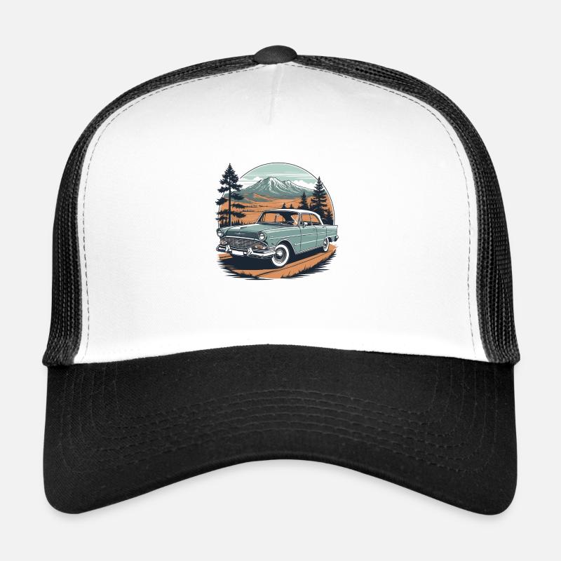 vintage Car 5349 - Trucker Cap - Weiß/Schwarz
