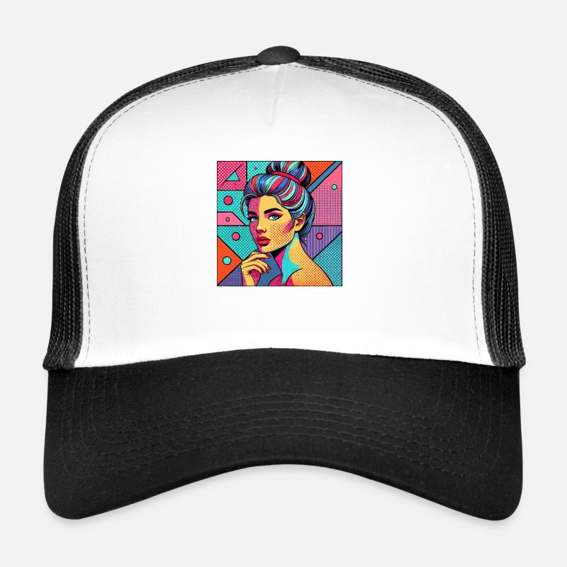 Portrait coloré dans le style pop art Casquette trucker 