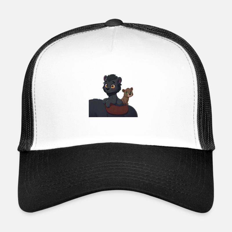 2 cute lions on a back Trucker Cap