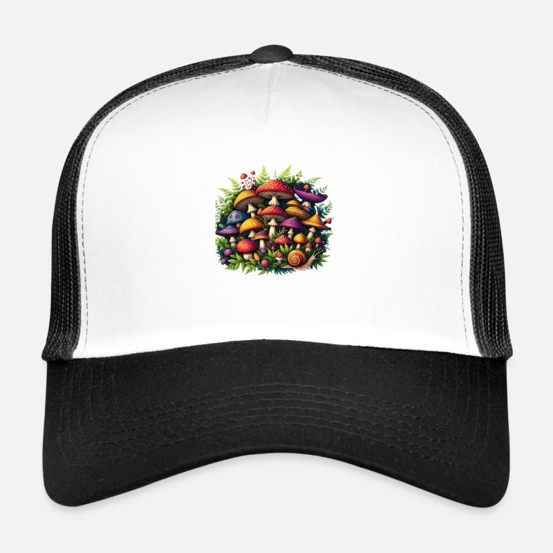 Mushrooms Magic Mushrooms Plain Trucker Cap