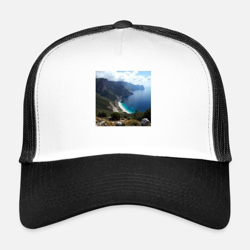 Paysage - Casquette trucker  - blanc/noir